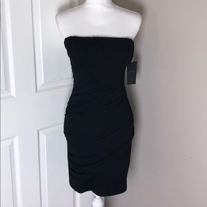NWT! Zara Black Cocktail Strapless Dress Size L